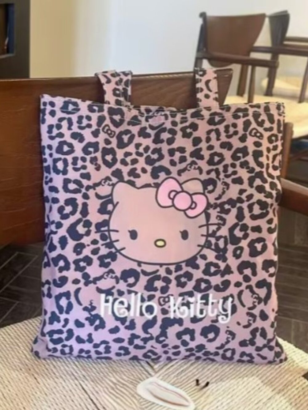 HELLO KITTY Leopard Print Canvas Shopping Tote Bag (BRAND-NEW & CUTE!)